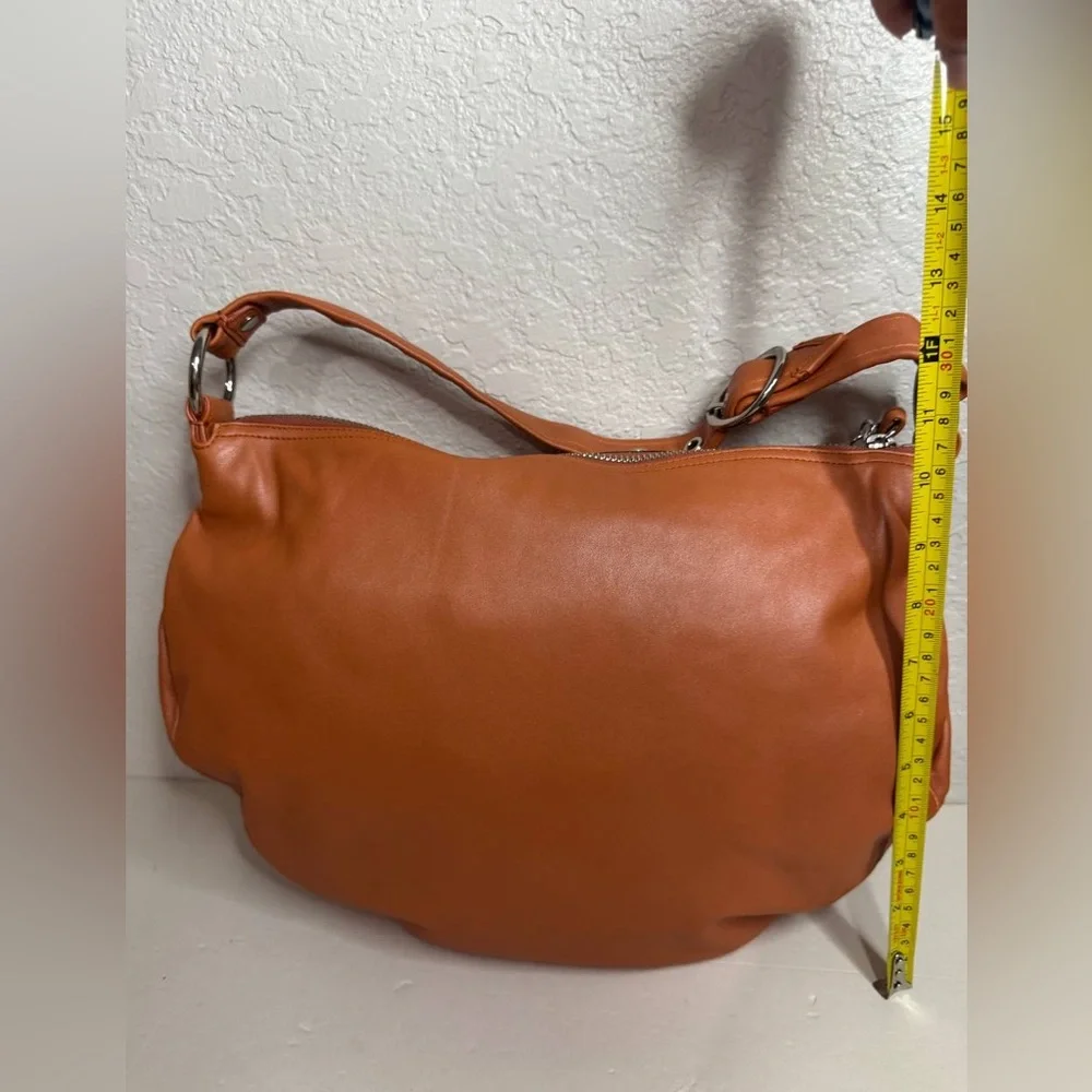 Coach Burnt Orange Leather Shoulder Bag Hobo Style Purse #13655